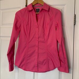 Express Vibrant Pink Collared Shirt